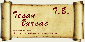 Tešan Bursać vizit kartica